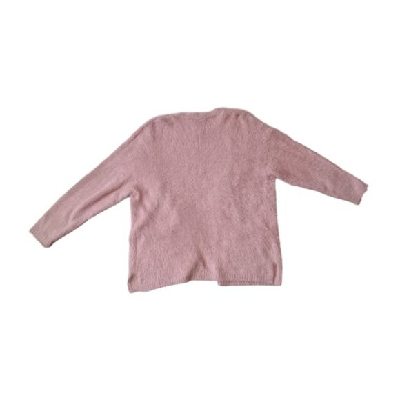 Chelsea & Theodore Pink Eyelash Knit Plus Size Open Front Cardigan Women's XXL - Picture 2 of 12